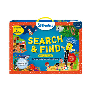 Search and Find Megapack reusable activity mats with pictures and pens for ages 3-6