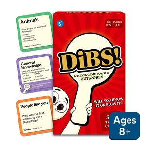 Dibs Exciting Trivia Card Game with Question Cards for Ages 8 and Up
