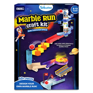 Skillmatics Marble Run Craft Kit for ages 8-13 with over 50 pieces, themed Run Through Space