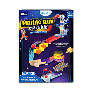 Skillmatics Marble Run Craft Kit for ages 8-13 with over 50 pieces, themed Run Through Space