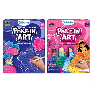 Two Poke-In Art craft kits for flower bouquets and magical princesses for ages 4-9