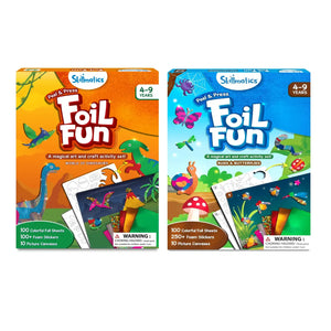 Two Skillmatics Foil Fun art and craft sets with dinosaurs, bugs, and butterflies for ages 4-9