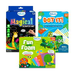 Collection of Skillmatics art and craft kits for kids aged 3-8 including Scratch Art and Foam art