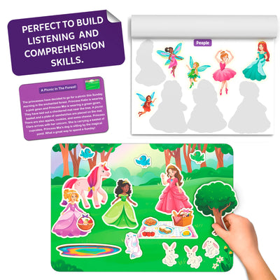 Educational language and grammar skills building toy with interactive components for kids