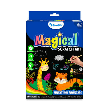 Travel Friendly Magical Scratch Art Book: Amazing Animals (ages 3-8)