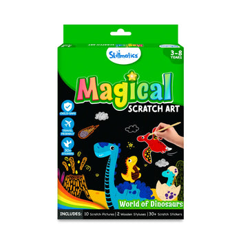 Travel Friendly Magical Scratch Art Book: World of Dinosaurs (ages 3-8)