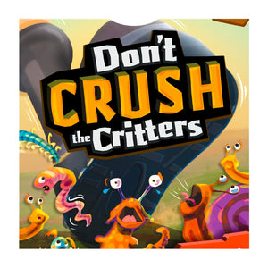 Board game box for Dont Crush The Critters with colorful cartoon critters and a large boot