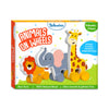 Wooden animal figures on wheels in a toy box from Animals on Wheels collection