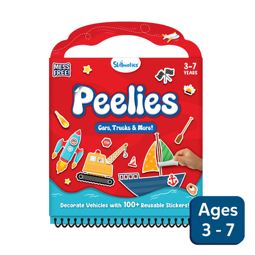 Children’s vehicle sticker book with over 100 reusable mess-free stickers for ages 3-7