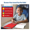 Red spiral-bound Peelies Cars Trucks & More reusable sticker activity book open with stickers