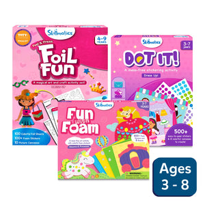 Skillmatics craft kits for kids including Foil Fun DOT IT and Fun with Foam ages 3-8