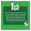 Green promotional card for a child’s activity from Foil Fun World of Animals Art Kit