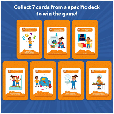 Set of seven educational game cards from Found it Megapack Smart Scavenger Hunt for ages 4-7