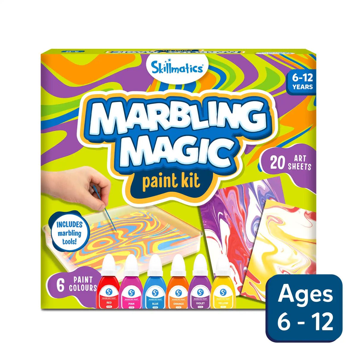 Skillmatics Marbling Magic Paint Kit Water Marbling Kit for Ages