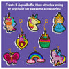 Colorful textured unicorn, rainbow, and fantasy craft charms for kids 3D art kit