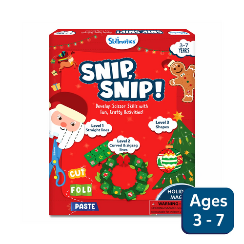 Children’s Christmas-themed craft kit for developing scissor skills ages 3-7