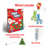 Holiday-themed Kids Activity Kit with scissors, glue stick, and activity booklet for ages 3-7