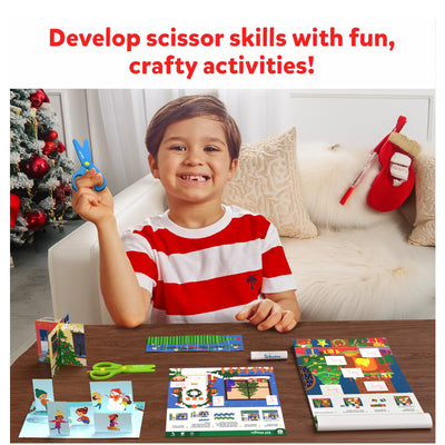 Child’s Christmas-themed scissors skills craft kit for ages 3-7 from Snip Snip Holiday Magic