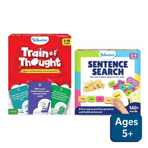 Educational board games for different age groups in the Think Connect & Create Bundle ages 4+