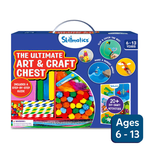 Children’s art and craft kit with supplies and activity ideas from Ultimate Art & Craft Activity Chest