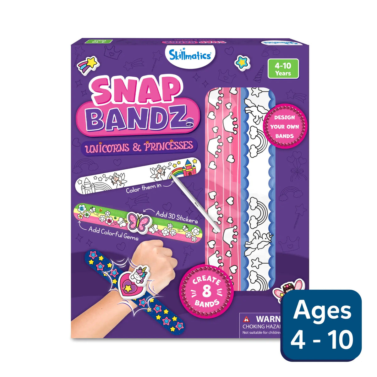 Skillmatics Snap Bandz Unicorns Princesses Ages 4-10 DIY Art