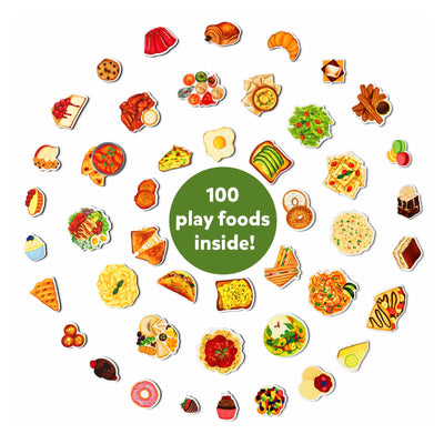 Colorful diverse play food collection from 100 Most Real Play Foods for realistic pretend play