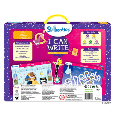 Disney Princess-themed Skillmatics I Can Write learning kit with reusable activity mats for kids