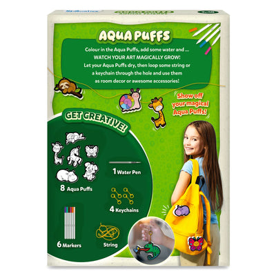 Children’s art activity kit for creating Aqua Puffs Animal Friends keychains and decorations