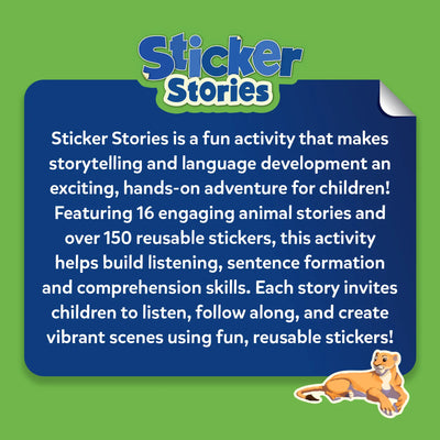 Educational animal stories and reusable stickers for children ages 3-7 in Sticker Stories Kit
