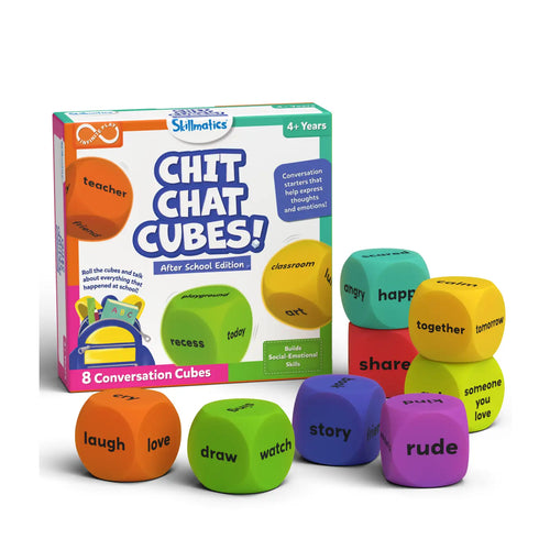 Chit Chat Cubes: After School Edition | Conversation Starter Game (ages 4+) - Free Gift