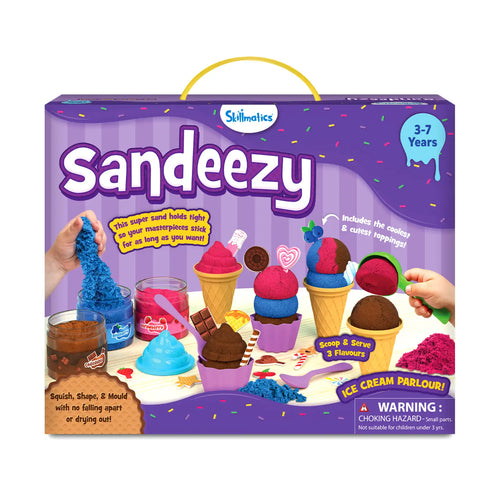 Children’s ice cream-themed sand play set from Sandeezy Ice Cream Parlour for ages 3-7