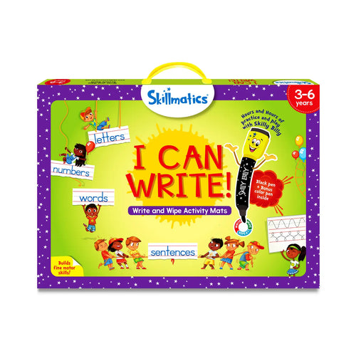 Skillmatics I Can Write reusable activity mats for children aged 3-6 with write and wipe features