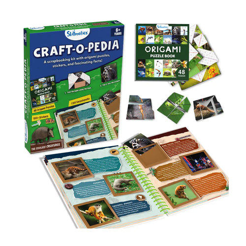 Craftopedia: Coolest Creatures | Origami Puzzle Book & Encyclopedia Scrapbook (ages 6+) - Free Gift