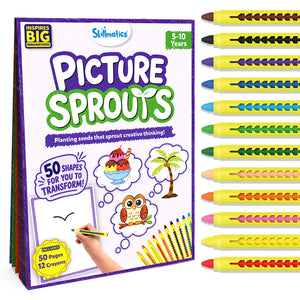 Picture Sprouts | Complete the Picture Drawing & Colouring Art Kit (ages 5-10)