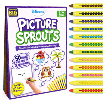Picture Sprouts | Complete the Picture Drawing & Colouring Art Kit (ages 5-10)
