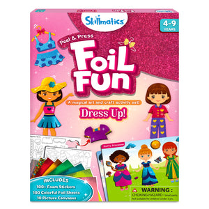 Skillmatics Foil Fun art and craft set with colorful foil sheets foam stickers and canvases