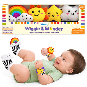 Wiggle & Wonder | High Contrast Rattle Socks & Wristbands (0-12 months)