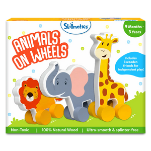 Animals on Wheels | Wooden Animal Toys on Wheels (9 months - 3 years)