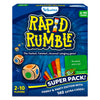 Blue Rapid Rumble Superpack box with dice, cards, and hourglass for family fun
