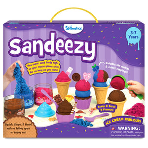 Sandeezy ice cream parlour sensory toy and pretend play set for kids ages 3-7