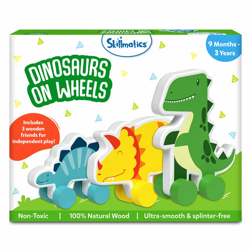 Dinosaurs on Wheels | Wooden Dinosaur Toys on Wheels (9 months - 3 years)