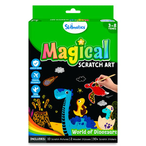 Travel Friendly Magical Scratch Art Book: World of Dinosaurs (ages 3-8)