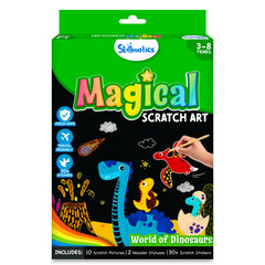 Travel Friendly Magical Scratch Art Book: World of Dinosaurs (ages 3-8)