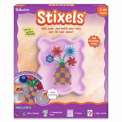 Stixels: Flower Vase Wall Decor | DIY 3D Pixel Art Kit (ages 7+)