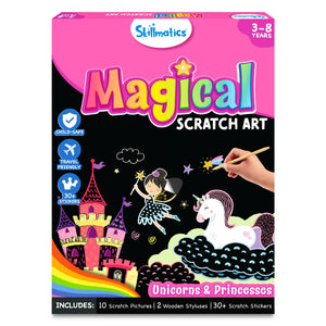 Travel Friendly Magical Scratch Art Book: Unicorns & Princesses (ages 3-8)