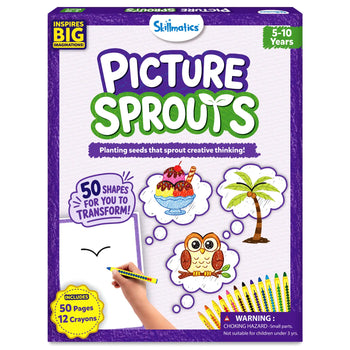 Picture Sprouts | Complete the Picture Drawing & Colouring Art Kit (ages 5-10)