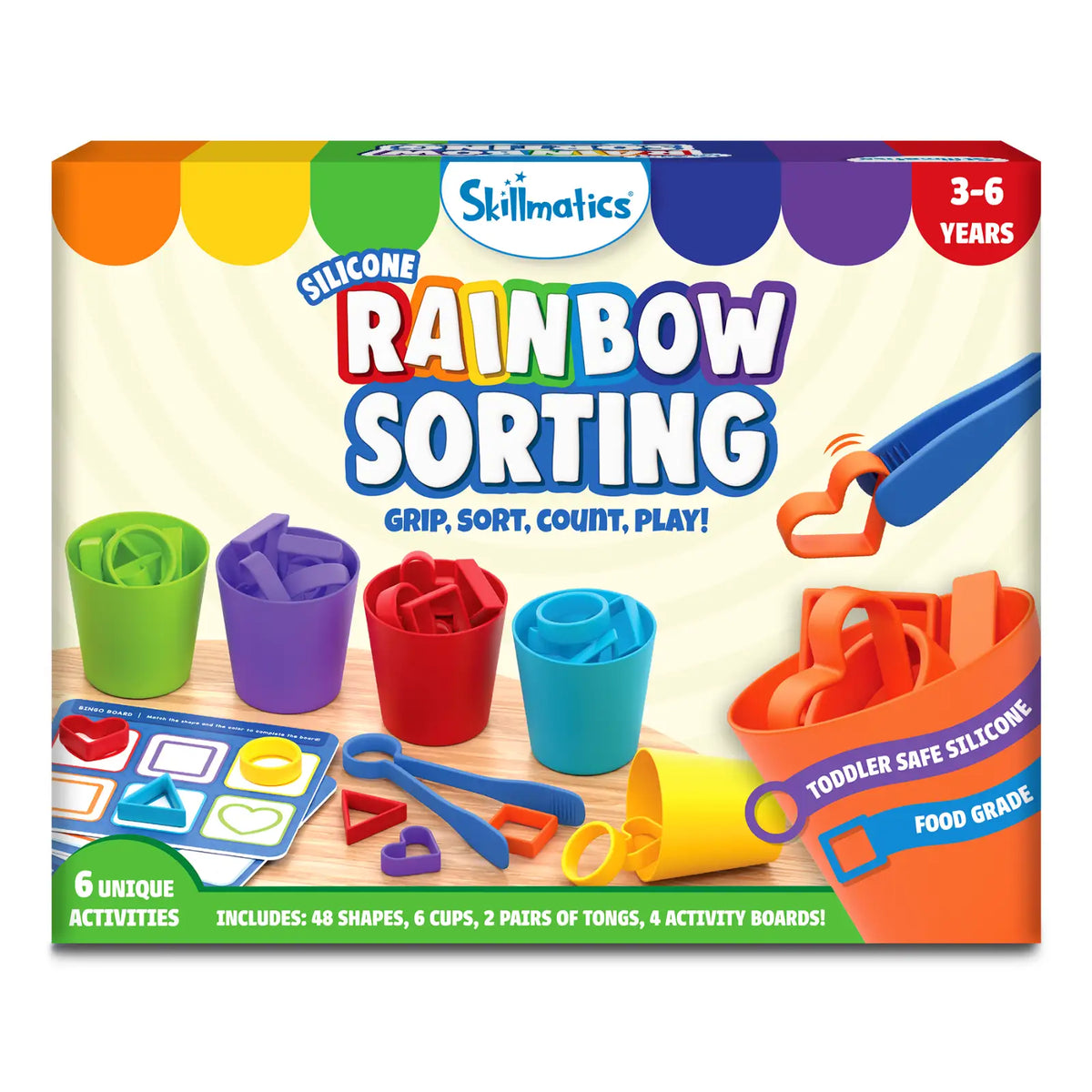 Skillmatics Silicone Rainbow Colour Sorting Toy | Ages 3-6, Counting ...