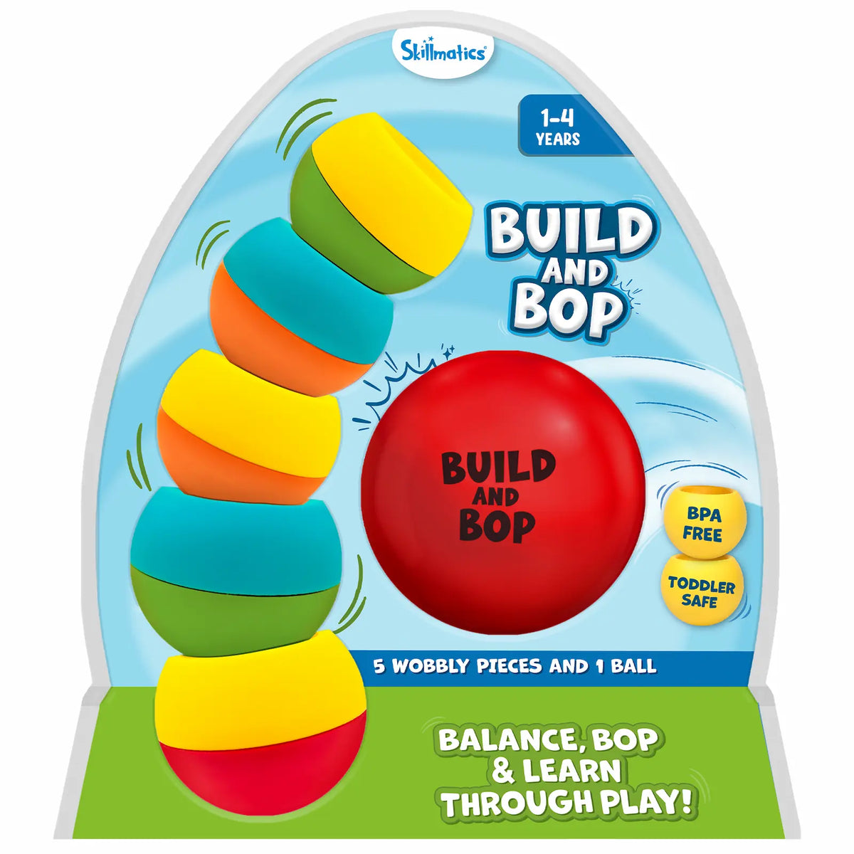 Build And Bop: Stacking & Toppling Toy for Toddlers (ages 1-4)