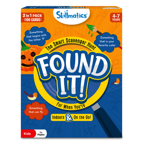 Kids’ scavenger hunt game with 100 cards for ages 4-7 in Found It! Combo indoor and travel set
