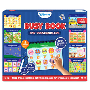 Skillmatics Busy Book for Preschoolers with reusable stickers and dry-erase markers